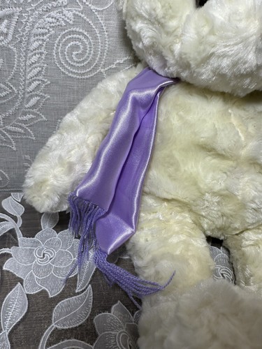 Gund Christmas Flapadoodles 44474 Cream White Teddy Bear Purple Scarf Plush - Bild 3 von 7