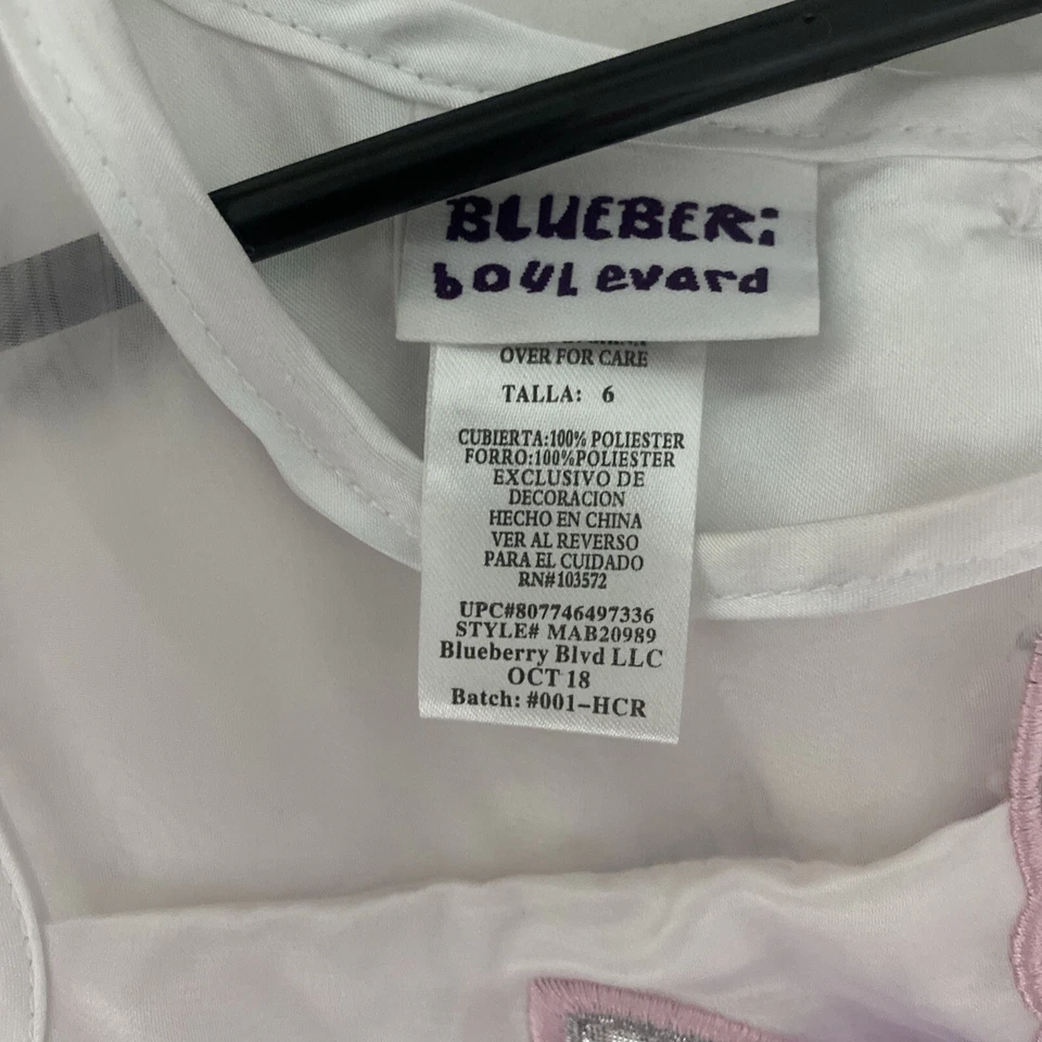 Blueberi Boulevard Girls Unicorn Tulle Sleeveless Party Dress Size 6 - Image 3 of 4