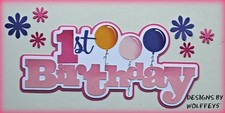 CRAFTECAFE BIRTHDAY TITLE paper piecing premade scrapbook diecut piece WOLFFEY5