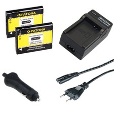 2x Batteria Patona + caricabatteria casa/auto per Panasonic Lumix DMC-LF1K