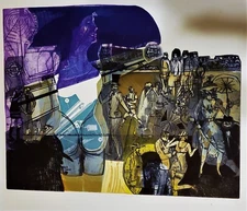 WARRINGTON COLESCOTT Color Softground Etching & Aquatint PENCIL SIGNED ALDGATE