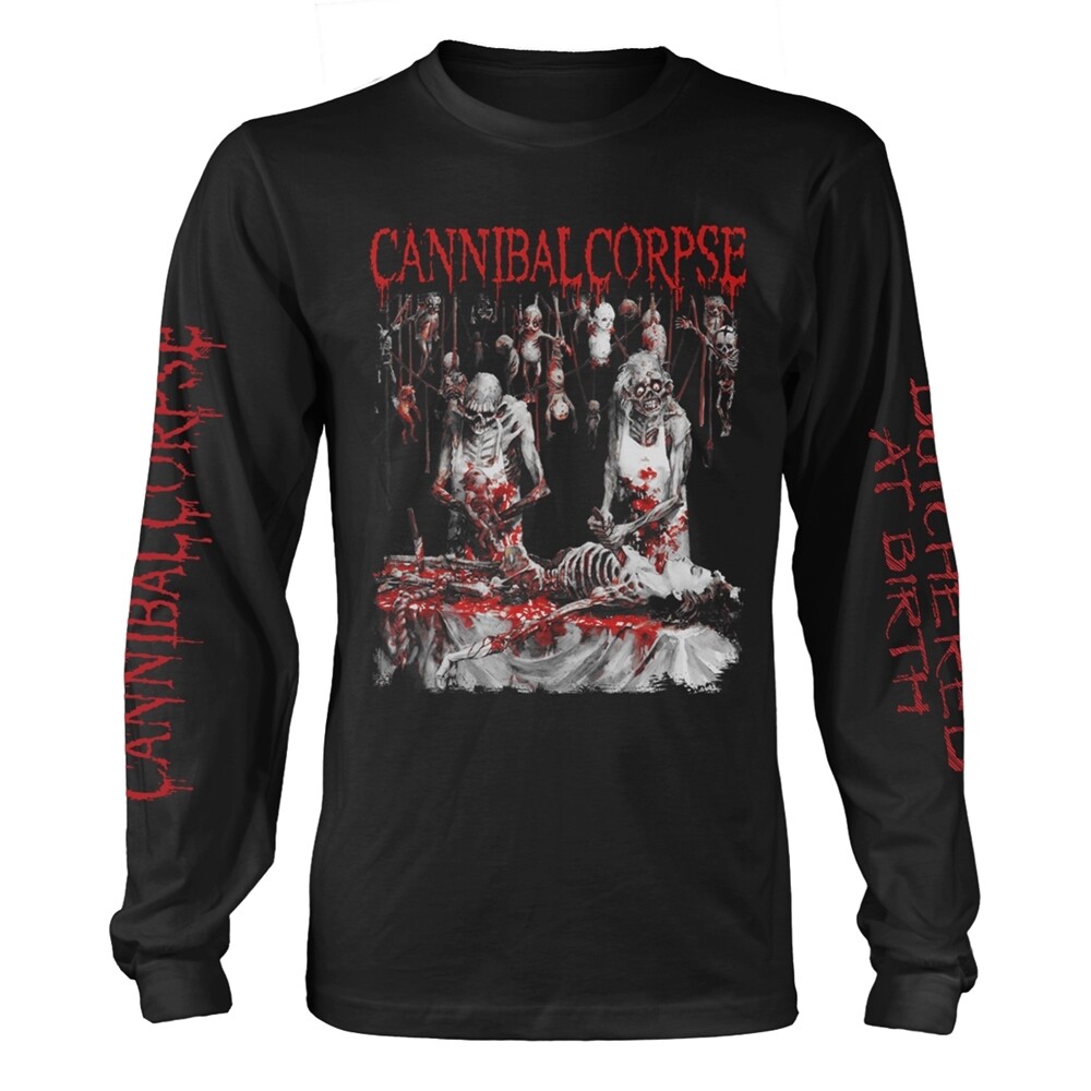 CANNIBAL CORPSE - BUTCHERED AT BIRTH (EXPLICIT) BLACK Long Sleeve Shirt XX-Large