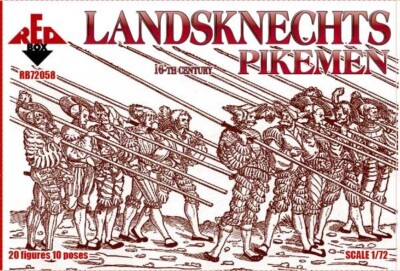 Landsknechts Pikemen 16th century  (20 figures, 10 poses) 1/72 RedBox 72058