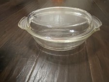Vintage FIRE KING Anchor Hocking Clear Oval Dish with Lid #433 Casserole 1.5 Qt