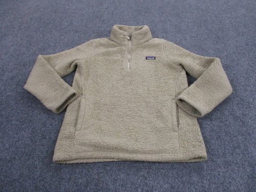 Patagonia Vest Jacket Girls L 12 Beige Fuzzy Fleece Outdoors Hiking Casual Youth - Picture 2 of 13