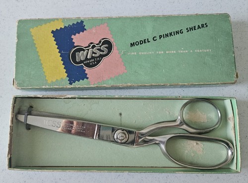 Vintage Chrome Wiss Pinking Shears Sewing Scissors Model C Original Box