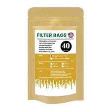 Premium Nylon Mesh Rosin Filter Bags, 2"x4.5" (40Pc) 36/90/120 Micron Options