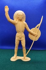 1964 Marx Native American 6" Plastic Figure With Spear And Shield