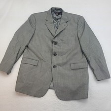 Tommy Hilfiger Blazer 44R Black Wool Houndstooth 3 Button Sport Suit Coat VTG