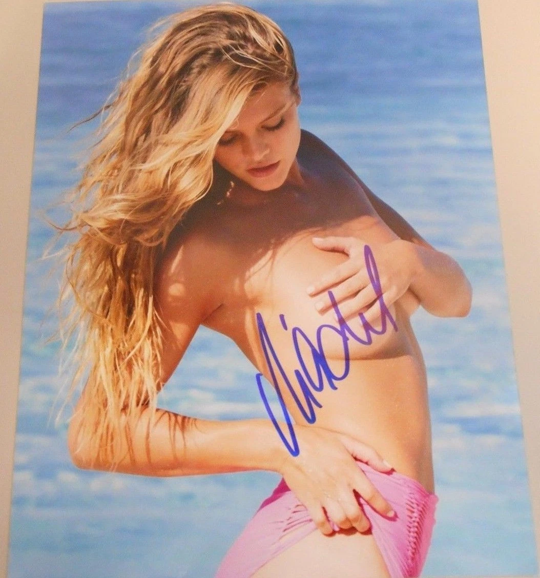 NINA AGDAL MODEL * HUGE BOOBS * HAND BRA HAND SIGNED 8 X 10 HIGH RES WCOA  | eBay