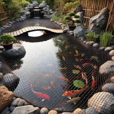 Teichnetz-Abdeckung, 12 Befestigungsspieße, 2 x 2 cm Maschen, 4 x 8 m