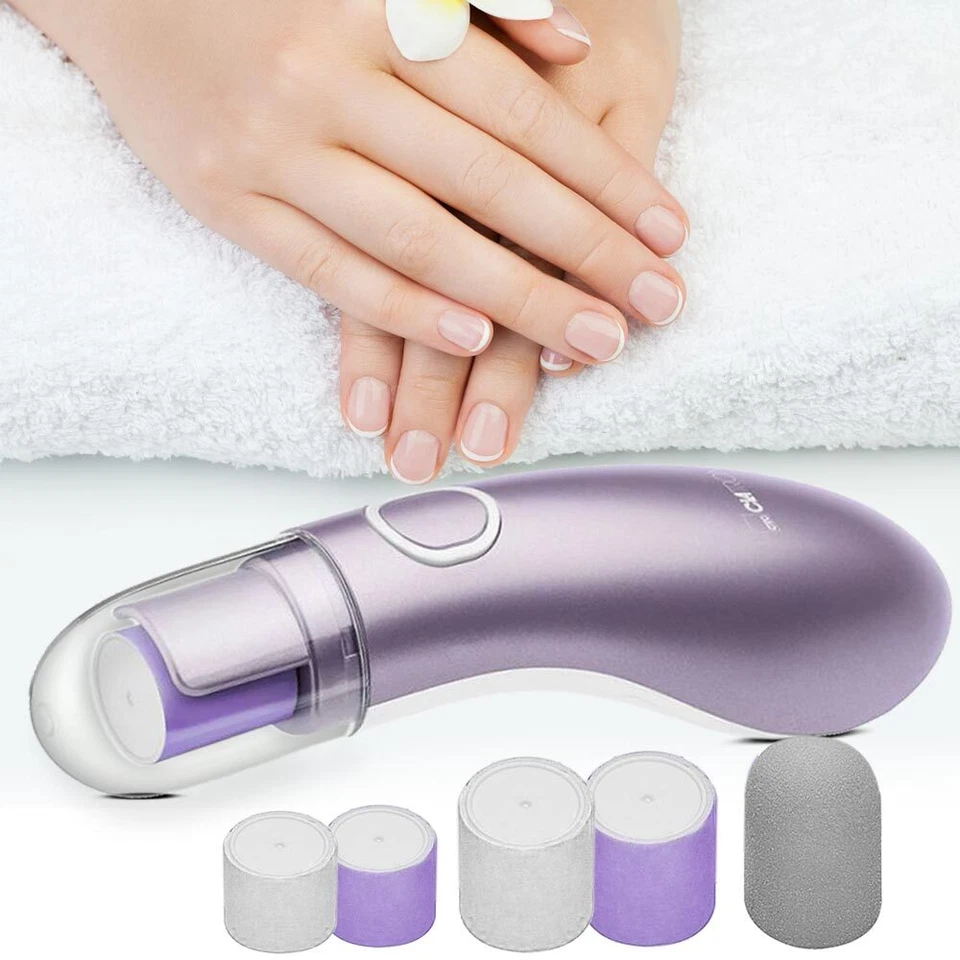 Maniküre Pediküre Nagel Pflege Set Glätten Polieren Feile elektrisch 5 Aufsätze - Bild 3 von 4