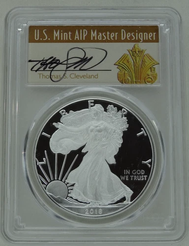 2018-W Proof American Silver Eagle PCGS PR 70 FDOI Cleveland Signed US Mint $1