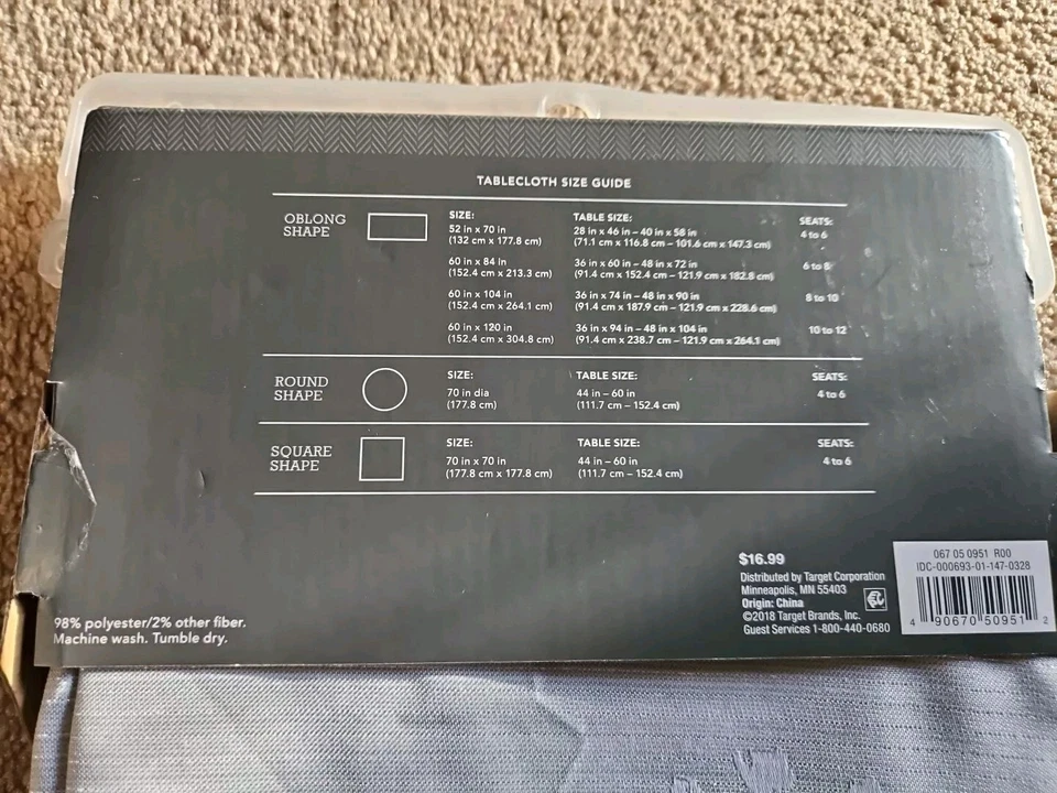 Threshold Round Tablecloth with Snowflake Print 70 in. - Silver. New - Image 4 of 4