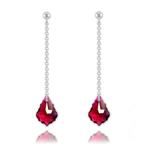 Boucles D'oreilles Pendantes Chaîne - Argent Massif 925 Rhodié - Neuf Avec étiquettes - Pétugons