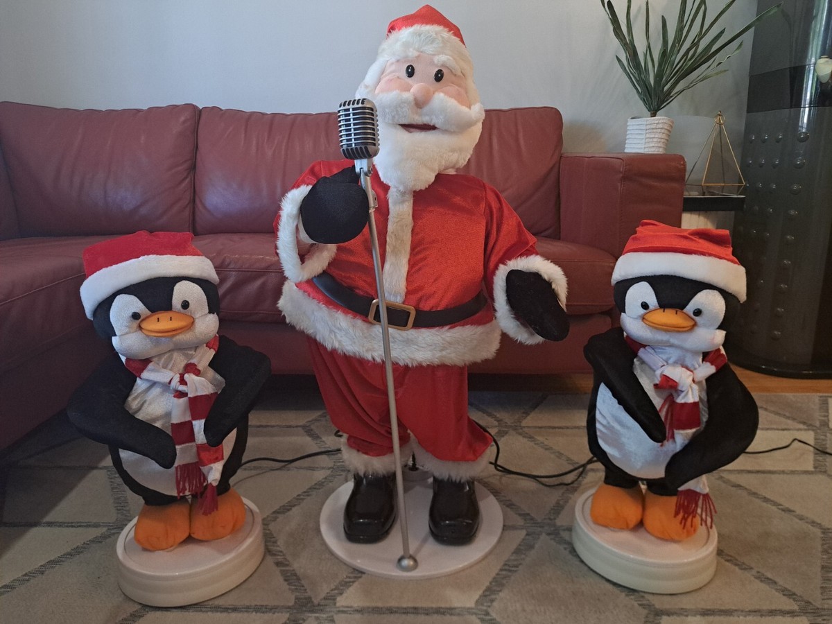 Gemmy Christmas Life Like 3 PC Singing Dancing Animated Santa