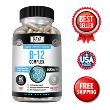 B-12 Complex 60ct Vitamins B2 B6 B12  C Biotin Inositol Folate Choline Niacin