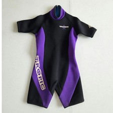 Vintage black purple Tropic wetsuit youth shorty surf suit USA M