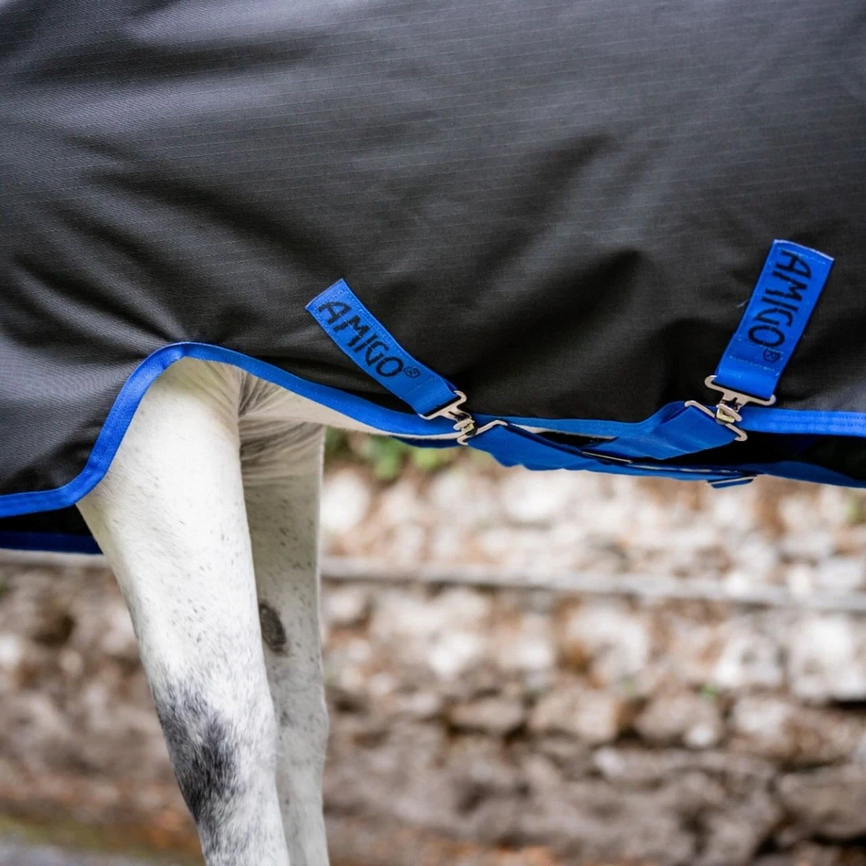 Horseware Ireland Black/Classic Blue 155 cm Weidedecke Amigo 50g Ripstop 900D - Bild 3 von 4