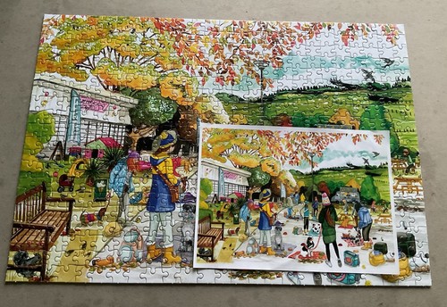 Gibsons Jigsaw Puzzles 4 x 500 Piece - A Dog's Life -Winter Autumn Spring Summer - Picture 6 of 19