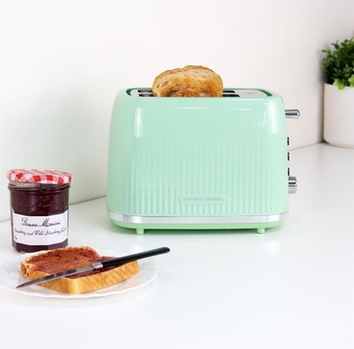 Hamilton Beach Toaster 2 Scheiben, Miami, 800W, breite Schlitze, Mojito neuwertig