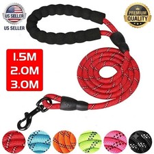 Heavy Duty Reflective Dog Leash Padded Handle Double Traction Rope