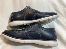 Johnston & Murphy Holden Wingtip Blue Leather Shoes Men’s 8M Memory Foam