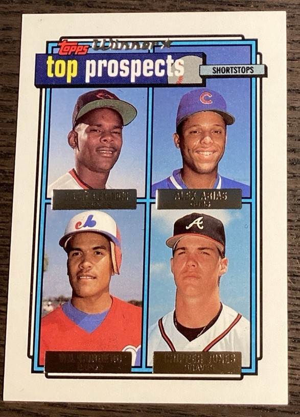 1992 Topps #551 Manny Alexander Alex Arias Wil Cordero Chipper Jones Gold