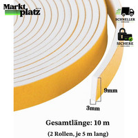 Dichtungsband Selbstklebend 9Mm X 3Mm 10M Fenster TüRdichtung Schaumstoff Weiß
