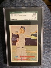 1957 Topps Baseball Card #305 Joe Cunningham SGC 6