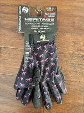 Heritage Performance Riding Gloves - Pony Print -Size 5 - Touch Screen 