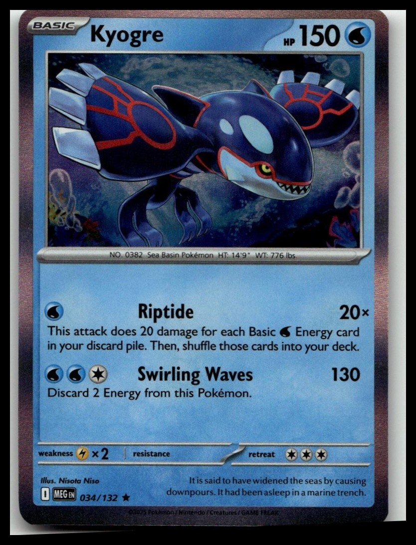 Kyogre Rare ME01: Mega Evolution 034/132 NM