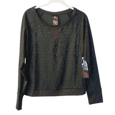 NEW Studio By Capezio Black Florentina Crew Long Sleeve Dance Top Size Medium