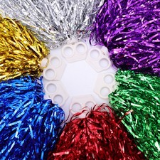 12 Pcs Plastic Cheerleading Ball-Flower Pom Poms For Aerobics And Sports