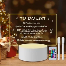 Acrylic Dry Erase Board with Light, LED Message Board, DIY Note Memo Board with 