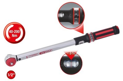 KS Tools 1/2'' ERGOTORQUEprecision Drehmomentschlüssel 40-200 Nm mit Quick-Lock