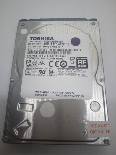 TOSHIBA**MQ01ABD050V** 500GB*** SATA HDD Notebook 2,5'' ZOLL#NFP1975