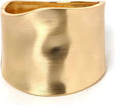 Wide Cuff Chunky Gold-Plated Bracelets for Women Open Cuff Bangles Adjustable Wr