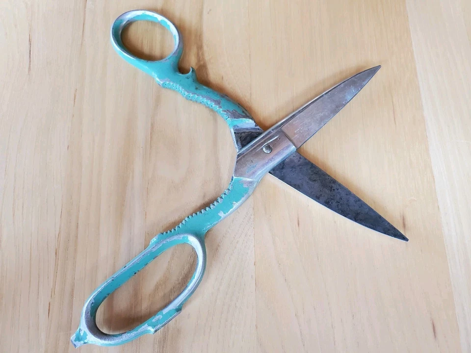 Vintage Clauss Kitchen Shears Scissors Green Handle Jar Claw Bottle Opener - Image 4 of 4