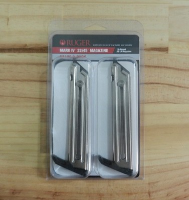 Ruger Factory OEM 10 Round 22LR Magazines;  2 Pack;  Fits Mark IV, 22/45;  90646