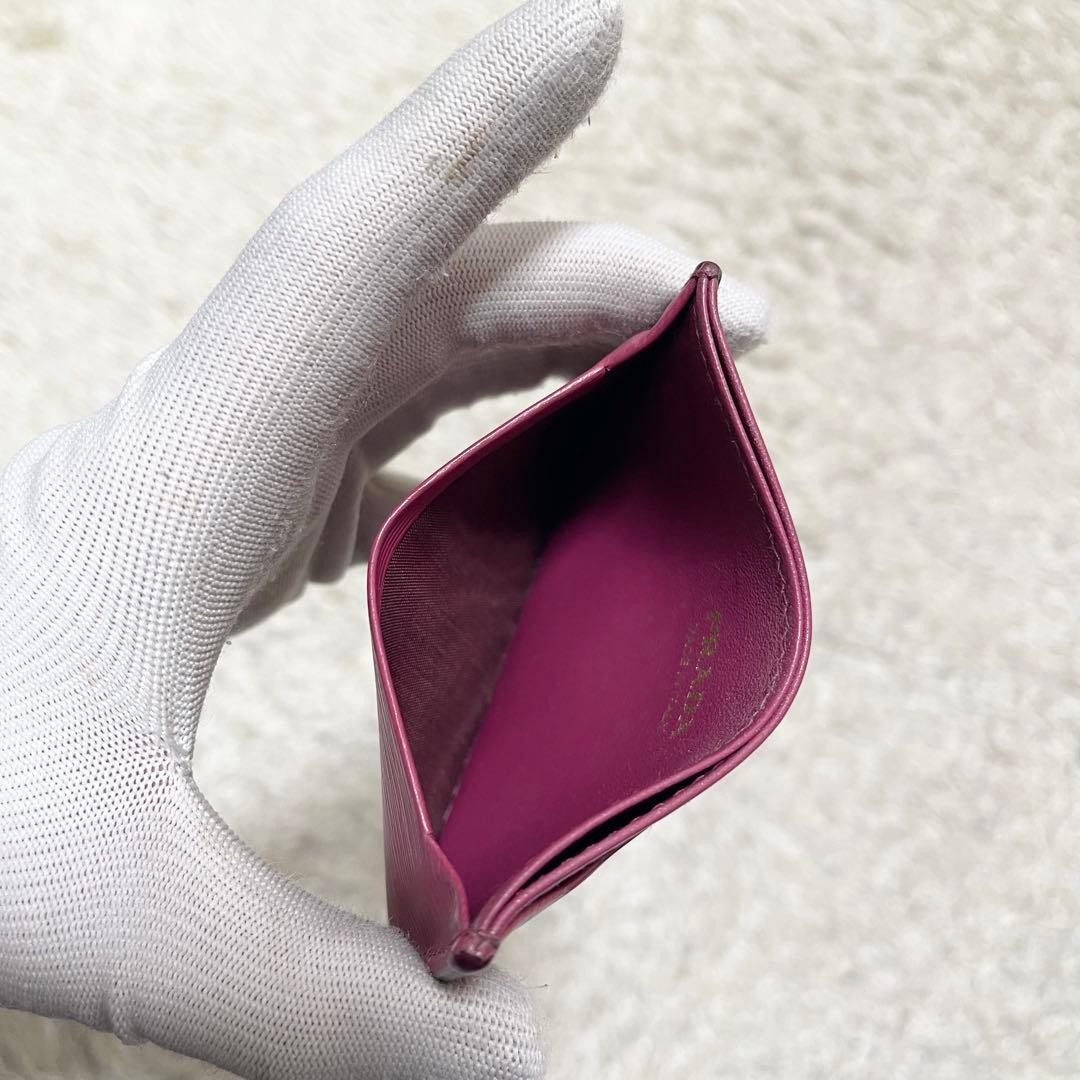 Prada Vitello Move Leather Card Case Pink Women’s Business Card Passholder thumbnail 7