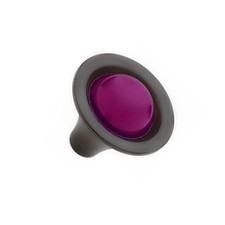 (12 Pack) 1-1/4" Glass Knob Amethyst and Black