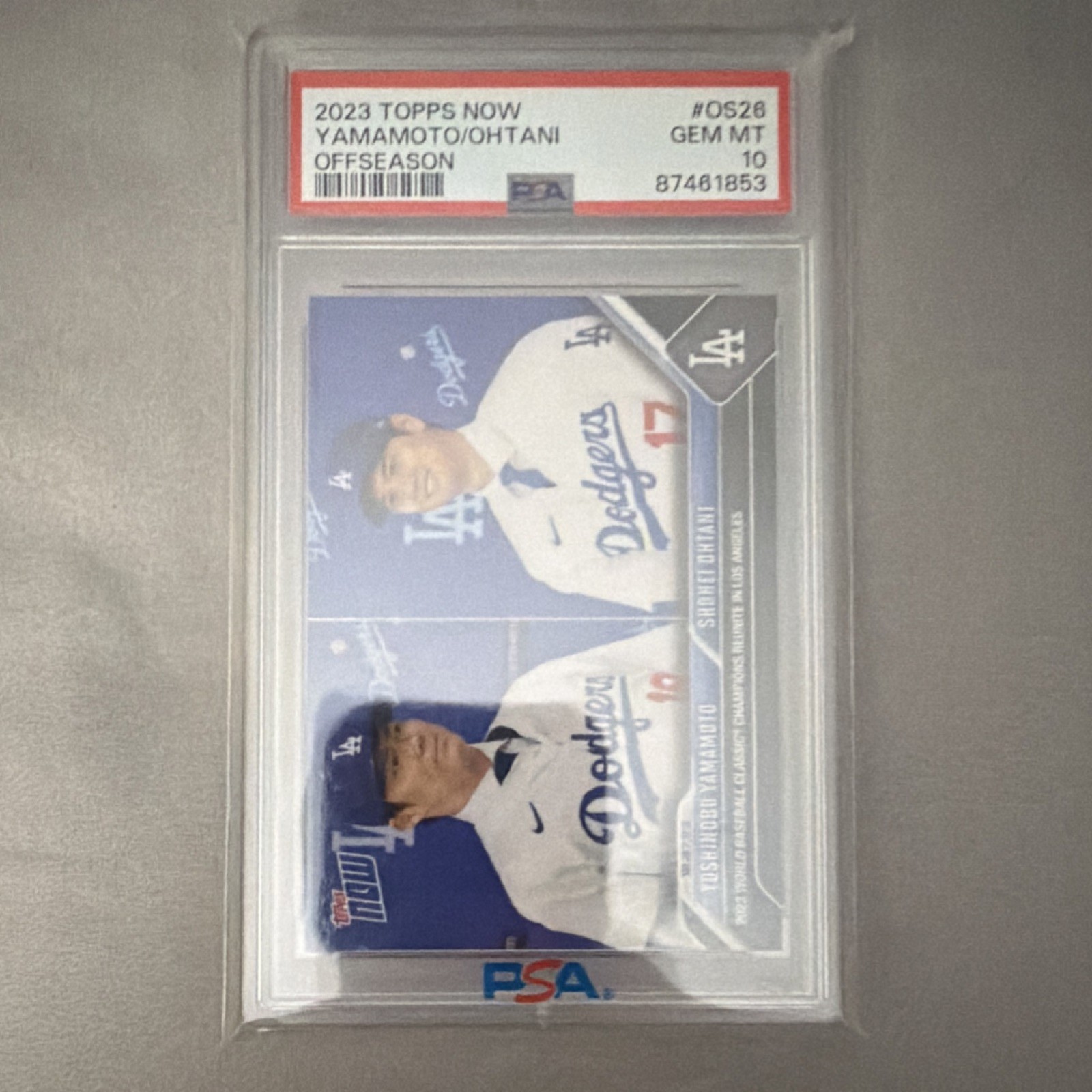 🔥Topps Now 2023 Ohtani Yamamoto Rookie Card LA Dodgers MLB Baseball PSA 10🔥