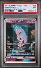 2017 Mewtwo Gx 78 Pokemon Sun & Moon Shining Legends PSA 7