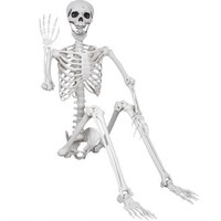 Halloween Skelett 180 Cm Lebensgroß Bewegliche Gelenke Gruselige Party Deko