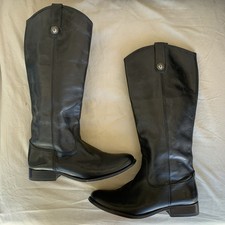 FRYE Black Leather Knee High Riding Boots - Womens Size 7.5 B Style 77167