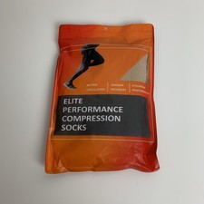 Elite Performance Compression Socks Beige 1 Pair Sz   NWOT
