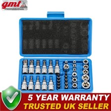 34pcs Torx Torque Tork Star Bits E & T Sockets with Torx Bits  + case  34x