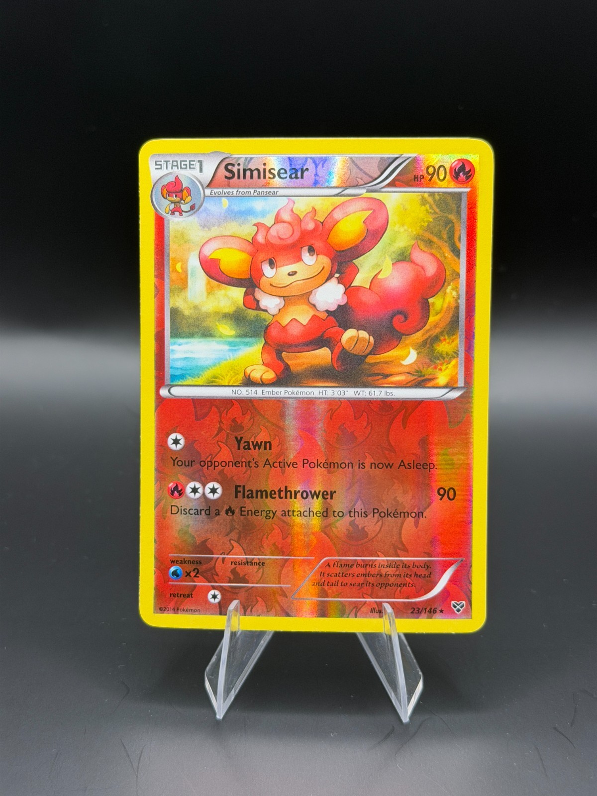 Simisear 23/146 XY Base Set Reverse Holo Rare NM Pokemon TCG