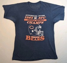 Vintage RARE 1985 CHICAGO BEARS NFC CHAMPS SUPERBOWL BOUND SHIRT Approx Medium